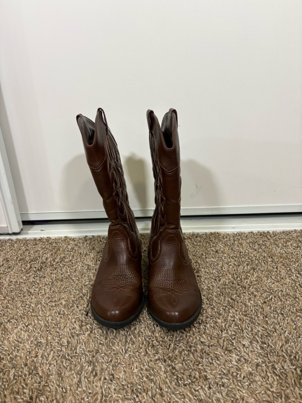 Cat & Jack Kids Girls Montana Side Cowgirl Western Boots Brown - Size 13 - EUC - Picture 5 of 8